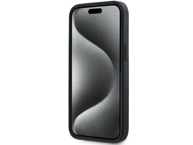 Capa DKNY 3D de borracha com padrão repetido para iPhone 15 Plus - preta Capa DKNY 3D de borracha com padrão repetido para iPhone 15 Plus - preta