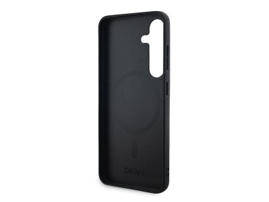 Capa DKNY MagSafe em couro com estampa xadrez monocromática para Samsung Galaxy S24+ - preta Capa DKNY MagSafe em couro com estampa xadrez monocromática para Samsung Galaxy S24+ - preta