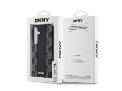 Capa DKNY MagSafe em couro com estampa xadrez monocromática para Samsung Galaxy S24+ - preta Capa DKNY MagSafe em couro com estampa xadrez monocromática para Samsung Galaxy S24+ - preta