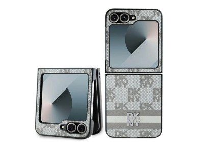 DKNY Checkered Pattern Printed Stripes Case for Samsung Galaxy Z Flip 6 - Beige DKNY Checkered Pattern Printed Stripes Case for Samsung Galaxy Z Flip 6 - Beige