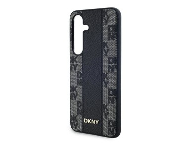 Capa DKNY MagSafe em couro com estampa xadrez monocromática para Samsung Galaxy S24+ - preta Capa DKNY MagSafe em couro com estampa xadrez monocromática para Samsung Galaxy S24+ - preta