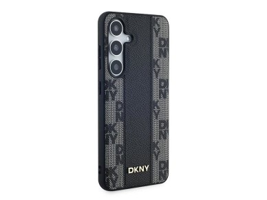Capa DKNY MagSafe em couro com estampa xadrez monocromática para Samsung Galaxy S24+ - preta Capa DKNY MagSafe em couro com estampa xadrez monocromática para Samsung Galaxy S24+ - preta