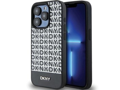 DKNY Leather Printed Pattern Metal Logo MagSafe Case for iPhone 15 Pro Max - Black DKNY Leather Printed Pattern Metal Logo MagSafe Case for iPhone 15 Pro Max - Black