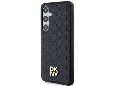 DKNY Leather Pattern Metal Logo MagSafe case for Samsung Galaxy S24+ - black DKNY Leather Pattern Metal Logo MagSafe case for Samsung Galaxy S24+ - black