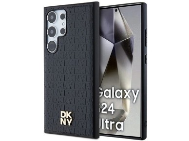 DKNY Leather Pattern Metal Logo MagSafe case for Samsung Galaxy S24 Ultra - black DKNY Leather Pattern Metal Logo MagSafe case for Samsung Galaxy S24 Ultra - black
