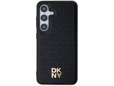 DKNY Leather Pattern Metal Logo MagSafe case for Samsung Galaxy S24+ - black DKNY Leather Pattern Metal Logo MagSafe case for Samsung Galaxy S24+ - black