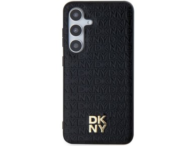 DKNY Leather Pattern Metal Logo MagSafe case for Samsung Galaxy S24 - black DKNY Leather Pattern Metal Logo MagSafe case for Samsung Galaxy S24 - black