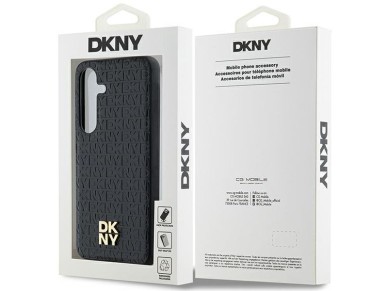 DKNY Leather Pattern Metal Logo MagSafe case for Samsung Galaxy S24 - black DKNY Leather Pattern Metal Logo MagSafe case for Samsung Galaxy S24 - black