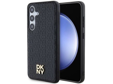DKNY Leather Pattern Metal Logo MagSafe case for Samsung Galaxy S24+ - black DKNY Leather Pattern Metal Logo MagSafe case for Samsung Galaxy S24+ - black