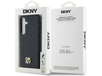 DKNY Leather Pattern Metal Logo MagSafe case for Samsung Galaxy S24+ - black DKNY Leather Pattern Metal Logo MagSafe case for Samsung Galaxy S24+ - black