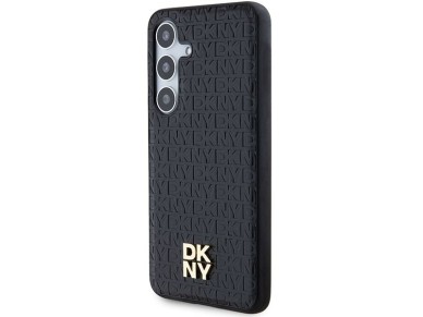 DKNY Leather Pattern Metal Logo MagSafe case for Samsung Galaxy S24 - black DKNY Leather Pattern Metal Logo MagSafe case for Samsung Galaxy S24 - black