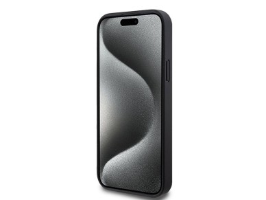 DKNY Leather Monogram Pattern Metal Logo MagSafe Case for iPhone 15 Plus / 14 Plus - Black DKNY Leather Monogram Pattern Metal Logo MagSafe Case for iPhone 15 Plus / 14 Plus - Black