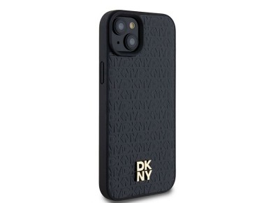 DKNY Leather Monogram Pattern Metal Logo MagSafe Case for iPhone 15 Plus / 14 Plus - Black DKNY Leather Monogram Pattern Metal Logo MagSafe Case for iPhone 15 Plus / 14 Plus - Black