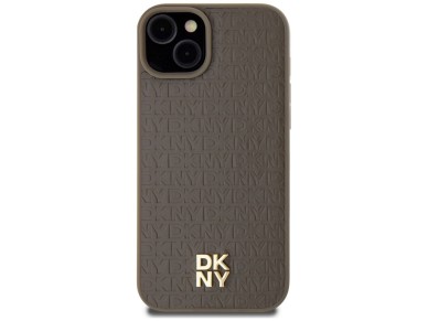 DKNY Leather Pattern Metal Logo MagSafe Case for iPhone 15 Plus / 14 Plus - Brown DKNY Leather Pattern Metal Logo MagSafe Case for iPhone 15 Plus / 14 Plus - Brown