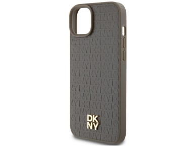 DKNY Leather Pattern Metal Logo MagSafe Case for iPhone 15 Plus / 14 Plus - Brown DKNY Leather Pattern Metal Logo MagSafe Case for iPhone 15 Plus / 14 Plus - Brown