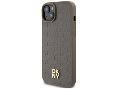 DKNY Leather Pattern Metal Logo MagSafe Case for iPhone 15 Plus / 14 Plus - Brown DKNY Leather Pattern Metal Logo MagSafe Case for iPhone 15 Plus / 14 Plus - Brown
