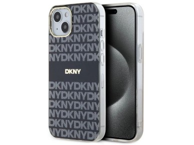 Capa DKNY IML Mono & Stripe MagSafe para iPhone 15/14/13 - Preta