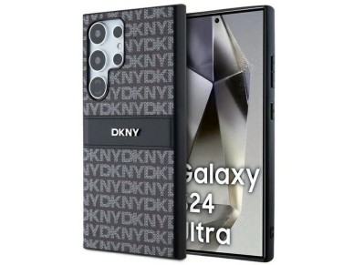 DKNY Leather Mono Stripe & Metal Logo case for Samsung Galaxy S24 Ultra - black DKNY Leather Mono Stripe & Metal Logo case for Samsung Galaxy S24 Ultra - black