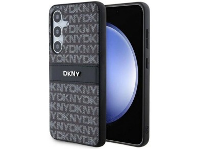 Capa DKNY em couro com estampa Mono Stripe e logo metálico para Samsung Galaxy S24 - preta Capa DKNY em couro com estampa Mono Stripe e logo metálico para Samsung Galaxy S24 - preta