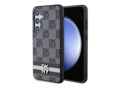 DKNY Leather Checkered Mono Pattern & Printed Stripes Case for Samsung Galaxy S24 - Black DKNY Leather Checkered Mono Pattern & Printed Stripes Case for Samsung Galaxy S24 - Black