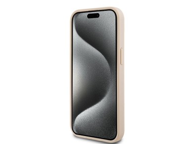 Capa DKNY em couro com estampa Mono Stripe e logo metálico para iPhone 15/14/13 - rosa Capa DKNY em couro com estampa Mono Stripe e logo metálico para iPhone 15/14/13 - rosa