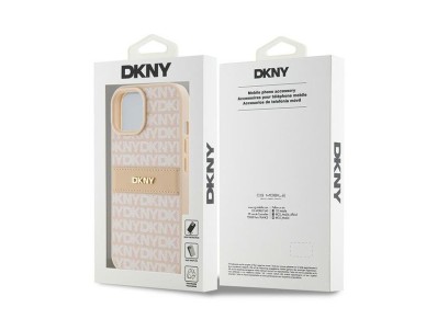 Funda DKNY de piel con franja monocromática y logo metálico para iPhone 15 Plus / 14 Plus - Rosa Funda DKNY de piel con franja monocromática y logo metálico para iPhone 15 Plus / 14 Plus - Rosa