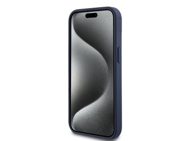 DKNY Leather Mono Stripe & Metal Logo case for iPhone 15 / 14 / 13 - blue DKNY Leather Mono Stripe & Metal Logo case for iPhone 15 / 14 / 13 - blue