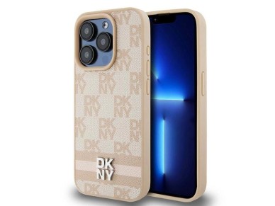 Funda DKNY de piel con estampado a cuadros monocromático y rayas estampadas para iPhone 15 Pro - ros Funda DKNY de piel con estampado a cuadros monocromático y rayas estampadas para iPhone 15 Pro - ros