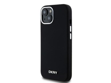 Capa DKNY de silicone líquido com logotipo pequeno em metal e MagSafe para iPhone 15 Plus / 14 Plus Capa DKNY de silicone líquido com logotipo pequeno em metal e MagSafe para iPhone 15 Plus / 14 Plus