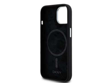 Capa DKNY de silicone líquido com logotipo pequeno em metal e MagSafe para iPhone 15 Plus / 14 Plus Capa DKNY de silicone líquido com logotipo pequeno em metal e MagSafe para iPhone 15 Plus / 14 Plus