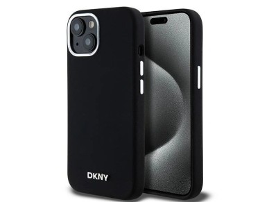 Capa DKNY de silicone líquido com logotipo pequeno em metal e MagSafe para iPhone 15 Plus / 14 Plus Capa DKNY de silicone líquido com logotipo pequeno em metal e MagSafe para iPhone 15 Plus / 14 Plus