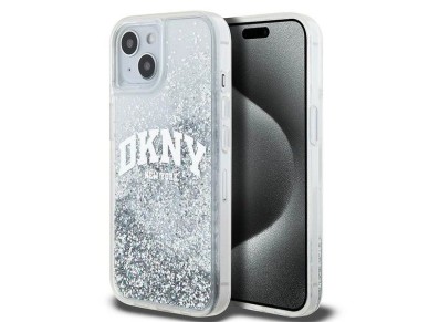 Funda DKNY Liquid Glitter con logo grande para iPhone 15 / 14 / 13 - blanca Funda DKNY Liquid Glitter con logo grande para iPhone 15 / 14 / 13 - blanca