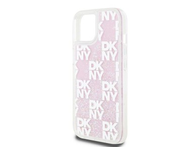 DKNY Liquid Glitter Multilogo case for iPhone 15 / 14 / 13 - pink