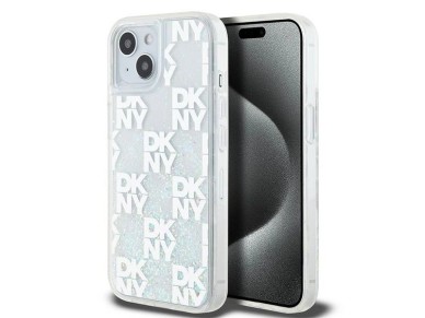 DKNY Liquid Glitter Multilogo case for iPhone 15 / 14 / 13 - white DKNY Liquid Glitter Multilogo case for iPhone 15 / 14 / 13 - white