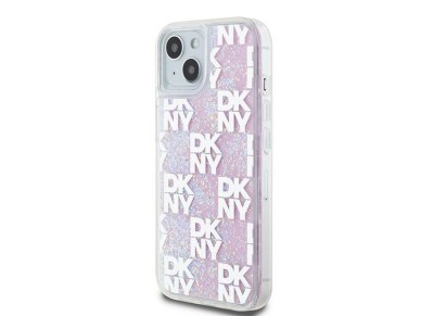 DKNY Liquid Glitter Multilogo case for iPhone 15 / 14 / 13 - pink