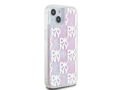 DKNY Liquid Glitter Multilogo case for iPhone 15 / 14 / 13 - pink