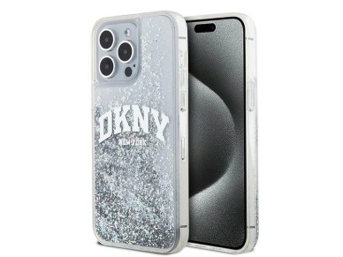 DKNY Liquid Glitter Big Logo case for iPhone 15 Pro - white DKNY Liquid Glitter Big Logo case for iPhone 15 Pro - white
