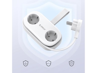 Orico APP 15.5W 5in1 Power Strip 2x AC + 2x USB-A + 1x USB-C - White Orico APP 15.5W 5in1 Power Strip 2x AC + 2x USB-A + 1x USB-C - White