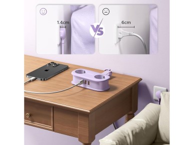 Regleta de alimentación Orico AP3 de 20 W GaN 5 en 1: 2 puertos CA + 2 puertos USB-A + 1 puerto USB- Regleta de alimentación Orico AP3 de 20 W GaN 5 en 1: 2 puertos CA + 2 puertos USB-A + 1 puerto USB-