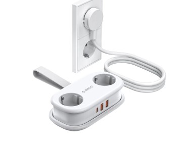 Orico APP 15.5W 5in1 Power Strip 2x AC + 2x USB-A + 1x USB-C - White Orico APP 15.5W 5in1 Power Strip 2x AC + 2x USB-A + 1x USB-C - White