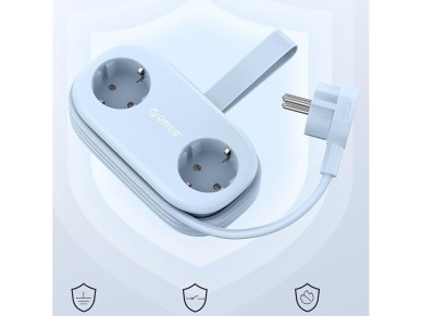 Orico AP3 20W GaN 5in1 Power Strip 2x AC + 2x USB-A + 1x USB-C - Blue Orico AP3 20W GaN 5in1 Power Strip 2x AC + 2x USB-A + 1x USB-C - Blue