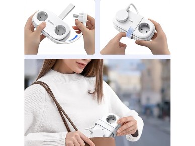 Orico APP 15.5W 5in1 Power Strip 2x AC + 2x USB-A + 1x USB-C - White Orico APP 15.5W 5in1 Power Strip 2x AC + 2x USB-A + 1x USB-C - White
