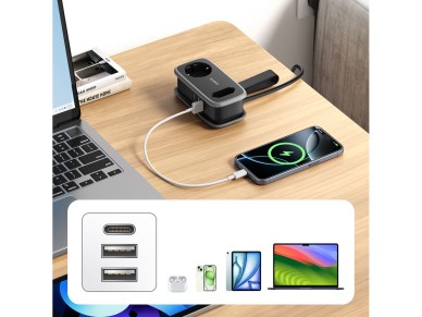 Orico AP3 65W GaN 6in1 Power Strip 2x AC + 2x USB-A + 2x USB-C - Black Orico AP3 65W GaN 6in1 Power Strip 2x AC + 2x USB-A + 2x USB-C - Black