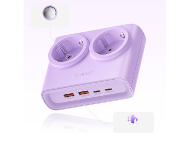 Orico PDC25 25W 6in1 Power Strip 2x AC + 2x USB-A + 2x USB-C - Purple Orico PDC25 25W 6in1 Power Strip 2x AC + 2x USB-A + 2x USB-C - Purple