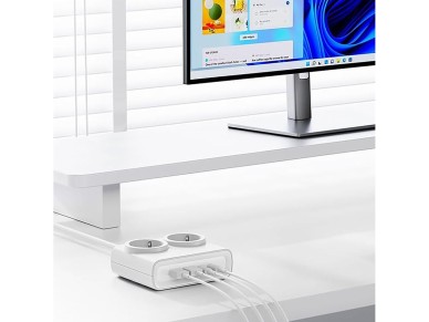 Régua de tomadas Orico PDC25 25W 6 em 1: 2x AC + 2x USB-A + 2x USB-C - Branca Régua de tomadas Orico PDC25 25W 6 em 1: 2x AC + 2x USB-A + 2x USB-C - Branca