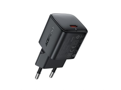 Cargador de pared USB-C Acefast A117 GaN PD de 20 W - Negro Cargador de pared USB-C Acefast A117 GaN PD de 20 W - Negro