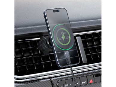 Acefast D33 Car Holder with Qi2 15W Magnetic Charger for Air Vent - Black Acefast D33 Car Holder with Qi2 15W Magnetic Charger for Air Vent - Black