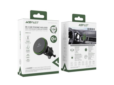 Acefast D33 Car Holder with Qi2 15W Magnetic Charger for Air Vent - Black Acefast D33 Car Holder with Qi2 15W Magnetic Charger for Air Vent - Black