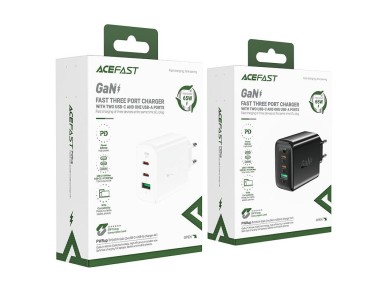 Acefast fast charger GaN (2x USB-C / USB-A) PPS / PD / QC4+ 65W white (A41) Acefast fast charger GaN (2x USB-C / USB-A) PPS / PD / QC4+ 65W white (A41)