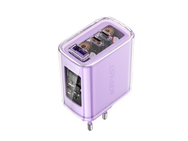 Acefast charger GaN 65W 3 ports (1xUSB, 2xUSB C) purple (A45) Acefast charger GaN 65W 3 ports (1xUSB, 2xUSB C) purple (A45)